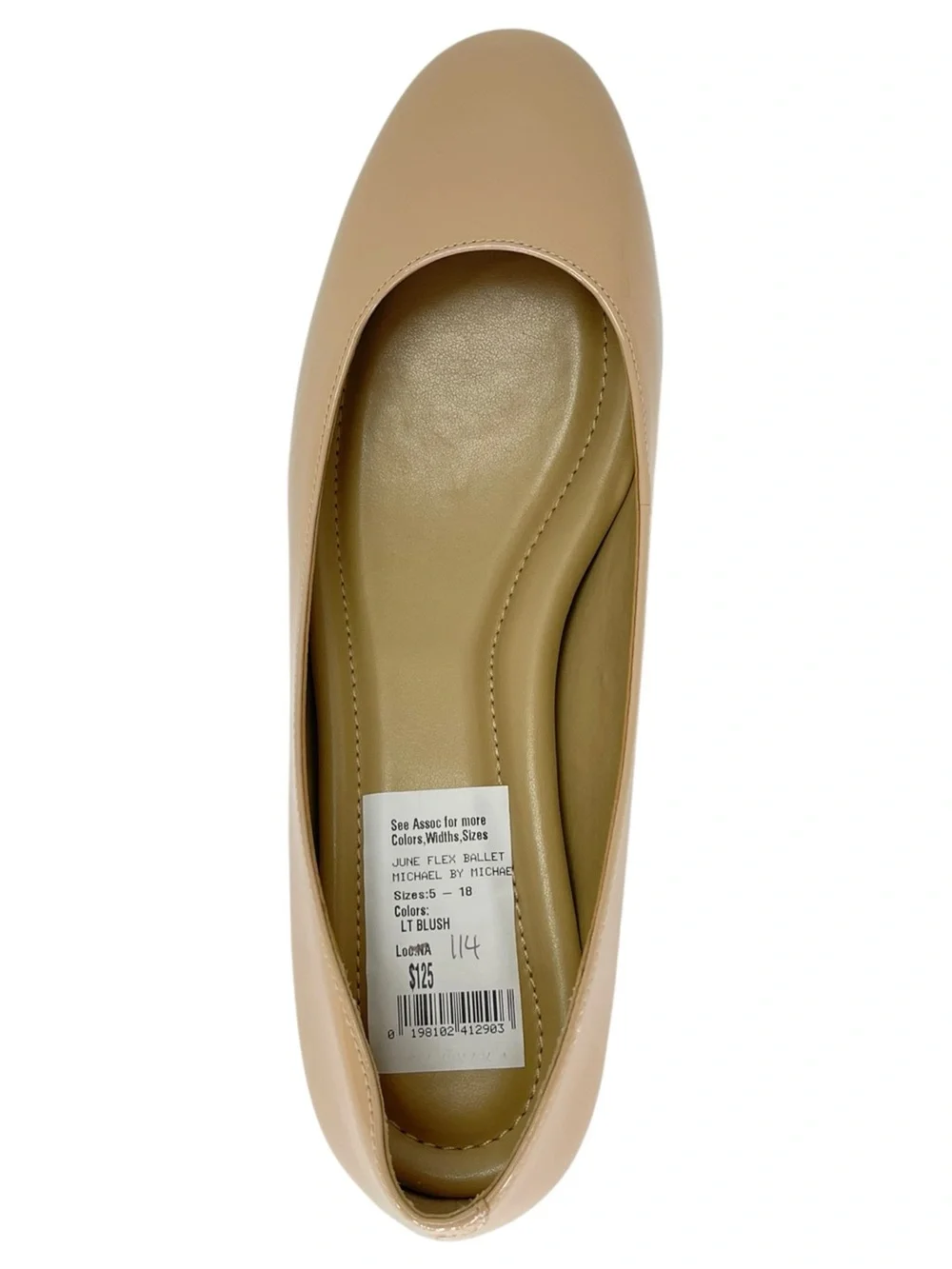 Michael Kors June Flex Cream Leather Womens Flats Size 7.5M